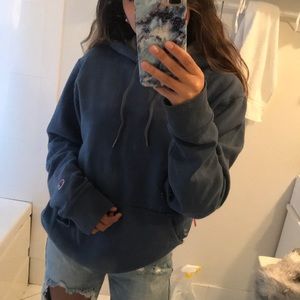 blue champion hoodie